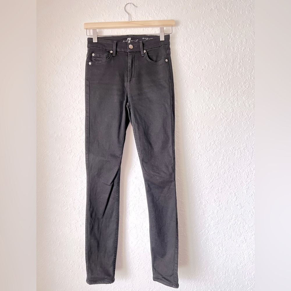 7 for All Mankind the high waist skinny jeans in black